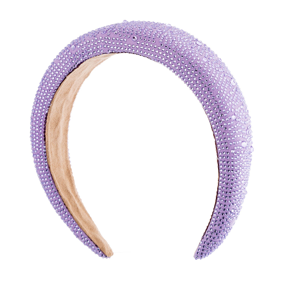 Ladies Padded Headband with Crystal Bling from Alex Max Italy - Purple