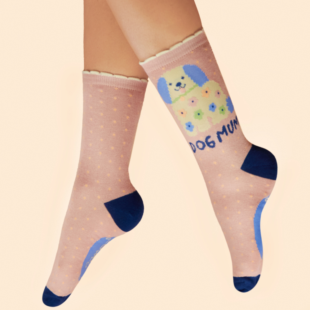 Ladies-Bamboo-Ankle-Sock-Dog-Mum-By-Powder-Design-SS25-SOC693
