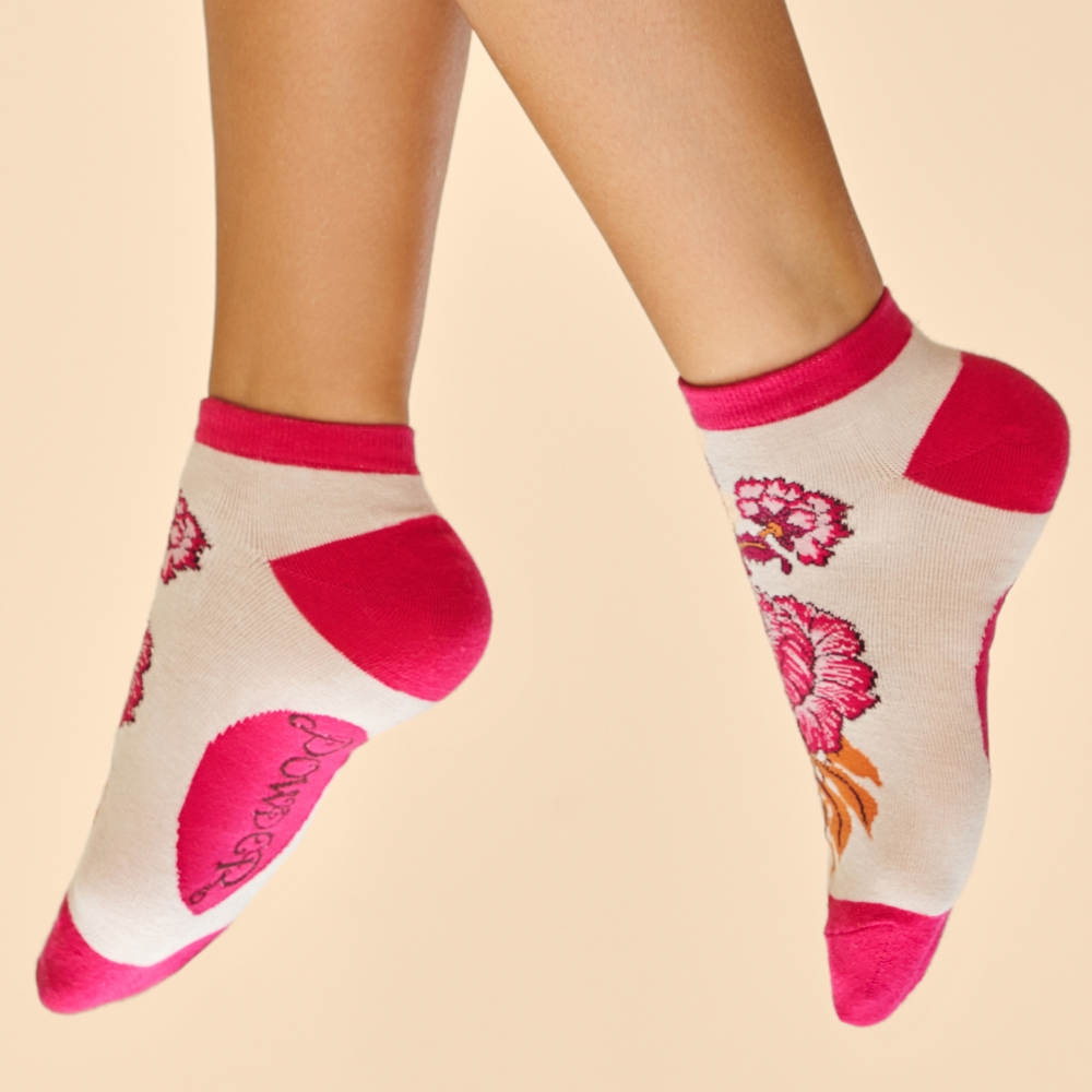 Ladies Bamboo Trainer Sock Paisley Floral By Powder Design SS25