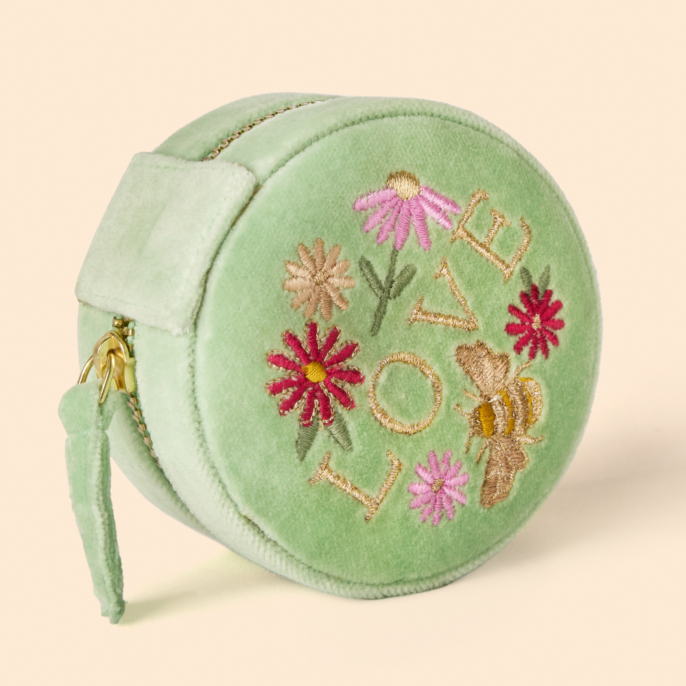 Ladies Mini Round Jewellery Box Love In A Meadow By Powder Design SS25