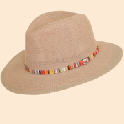 Ladies Natalie Sun Hat Blush With Shimmer Band By Powder Design SS25