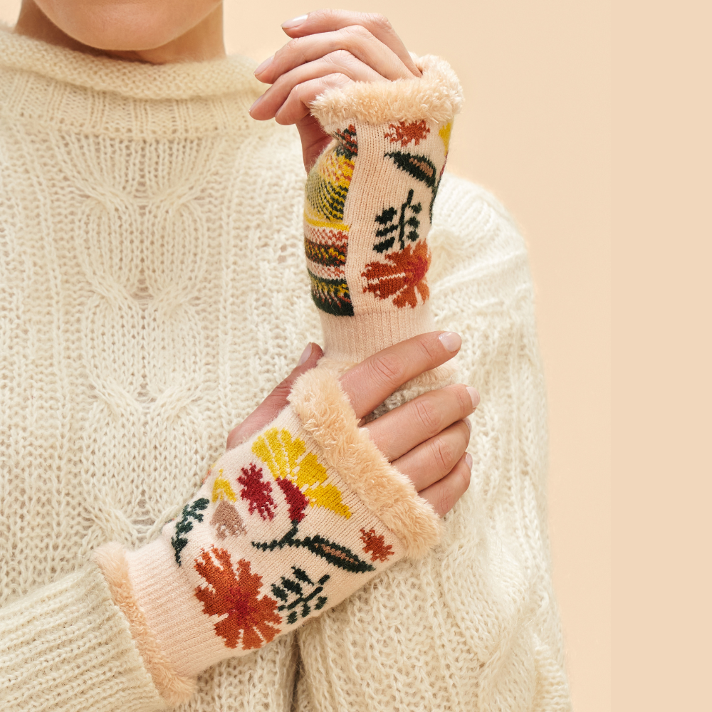 Ladies Water Colour Floral Wrist Warmers Perfect Gift by Powder Design AW24