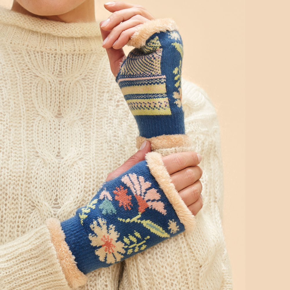 Ladies Water Colour Floral Wrist Warmers Perfect Gift by Powder Design AW24