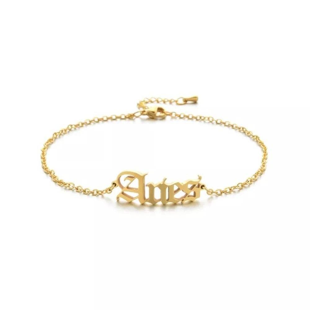 Ladies Zodiac Star Sign Gold Plated Bracelet Jewellery Gift Last True Angel