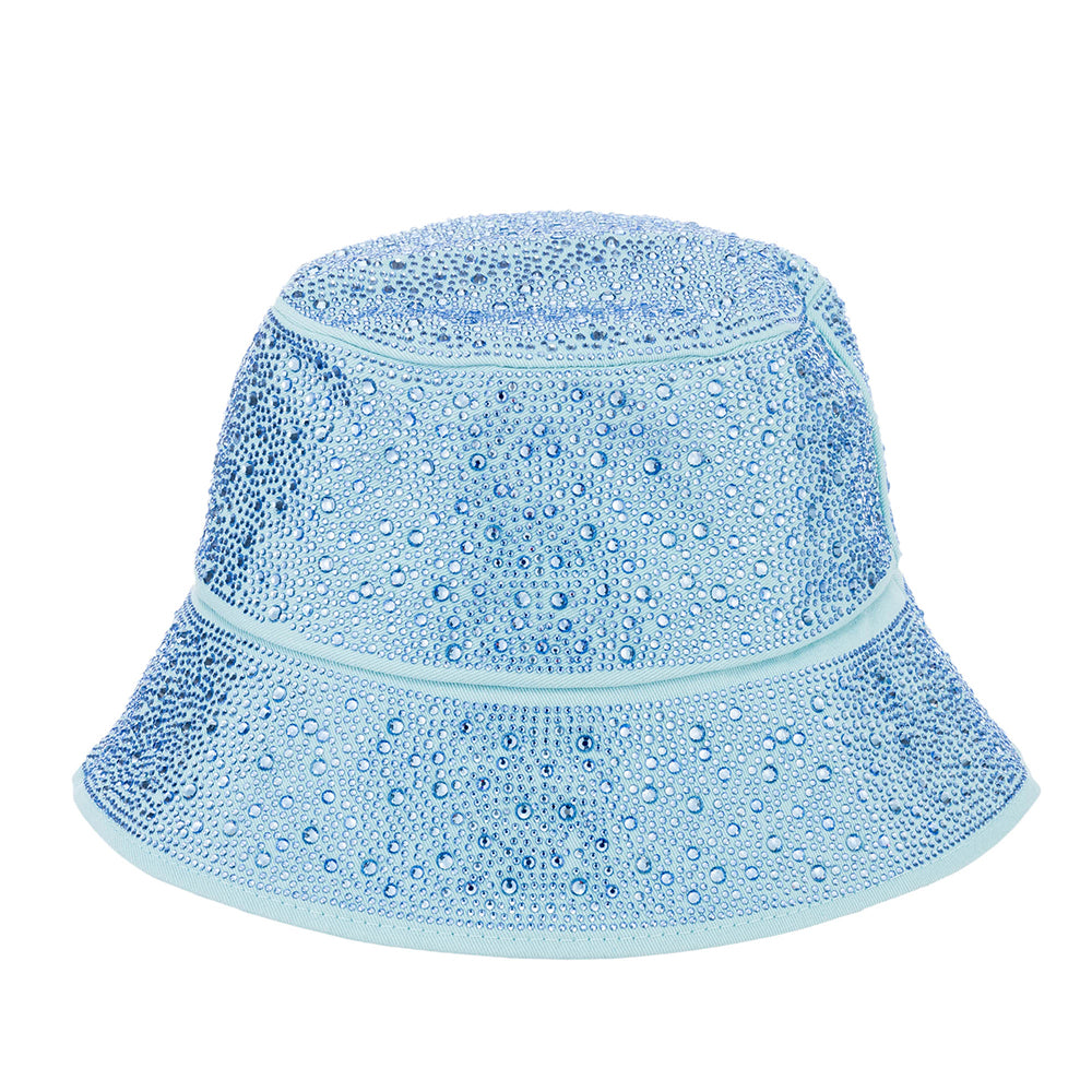 Bucket Hat for Women covered in Bling Perfect for Festivals from Alex Max -  Celeste Blue